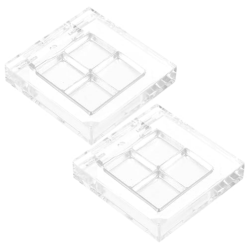 CALLARON 2 Juegos caja de sombra de ojos paleta de sombras de ojos recipiente Mini contenedores de maquillaje mate hacer colorete sartenes paletas de sombras vacias aluminio