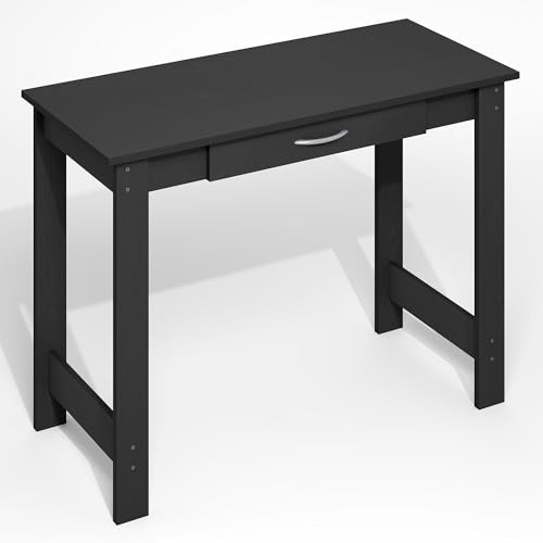 Furinno Jaya Desk, 39.2" Wide Computer Desk with H-Legs and Drawer, Darkwood - image 5