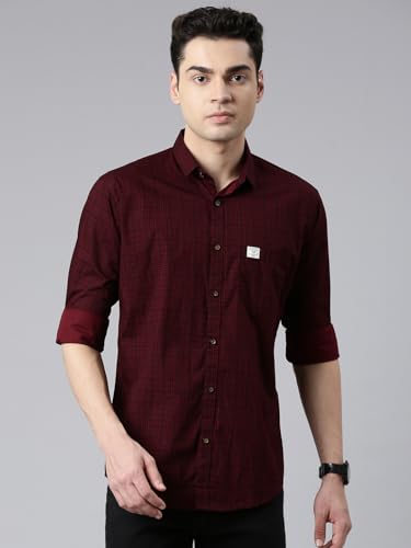 Image of Majestic Man Men's Comfort Slim Fit Pure Cotton Opaque Checked Casual Shirt