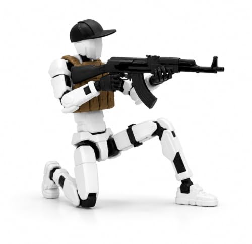 Image of (Do it Yourself) Action Figure Toys,DIY Assembly Dummy 13 Action Figures,Articulated Joints Robot,Gift Idea for Teens & Adults for 14+ (Soldier White, Soldier White)