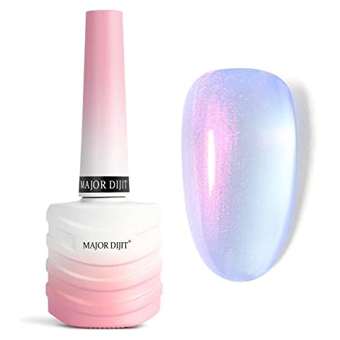 Major Dijit Gel Nail Polish - Jelly Glass UV Led Gel Polish Natural Girly Colors Pearl Blue Translucent Cruelty-Free Nail Lacquer, 15ml/0.5floz Cover