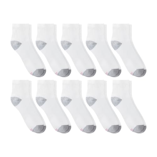 Hanes Womens Value, Ankle Soft Moisture-wicking Socks, Available In 10 And 14-packs Athletic-socks, White - 10 Pack, 5-9 US - image 2