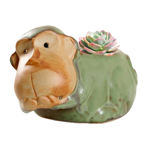 SJBAG Ceramic Animal Monkey Shaped Flower Pot - Unique and Charming Home Decor