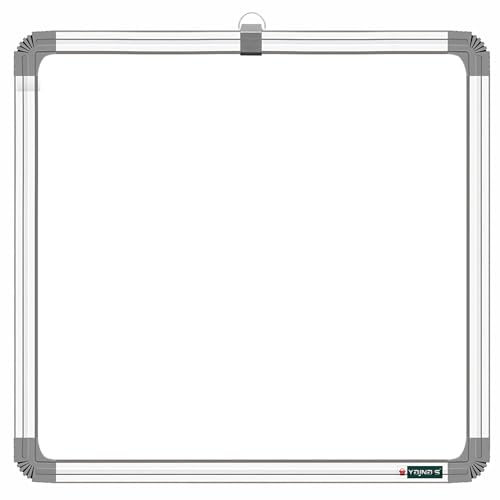 Image of SHELFKING 1x1 Feet Non-Magnetic Double-Sided White & Green Chalkboard, Minimalist, Educational Style, Premium Melamine Writing Surface, Aluminium Frame, Wall Mount, Pack of 1