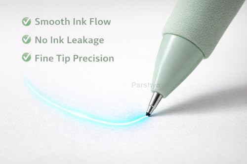 Image of KiddieWorld 5Pcs Soft Grip Gel Pen Set 0.5mm Fine Tip Smooth Writing Pens Cute Aesthetic Pink Or Green Gel Pens for School College Office Journaling Gift for Kids Girls Stationery Lovers