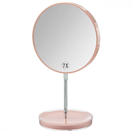 JASEFA Magnifying Make up Mirror with Stand, 1x/7x Magnification, 6