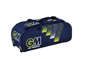 Gunn & Moore GM Cricket Wheelie Bag Holdall | 707 Prima | Engineered Wheel Housing All Terrain | Tough Water-Resistant 600 Denier Polyester | Anti-Scuff Corner Protection | Medium - 92 Litres | Blue