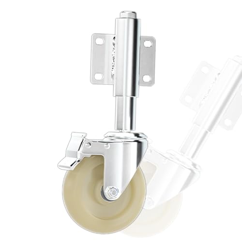 Ruedas de puerta con freno, soporte resistente con resorte, diseño antideslizante y silencioso, ruedas de nailon de 3 a 5 pulgadas para puertas de madera y metal