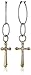 Lucky Brand Women's Hammered Hoop Cross Earring Silver Drop Earrings