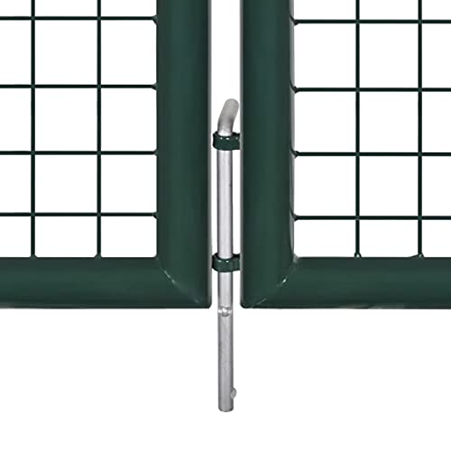 vidaXL Zauntor Stahl 306 x 100 cm Grün