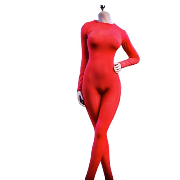 Combinaison 1/6 rouge femme manches longues AMITD vêtement poupée