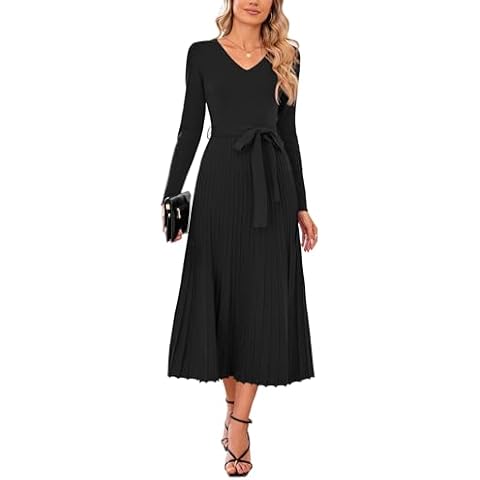 Arach&Cloz Women's Elegant Midi Jumper Dress Cover