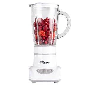 Tristar BL-4431 Mixer – Edelstahlklingen – 2 Geschwindigkeiten – 450 ml Glaskanne – Kompakt