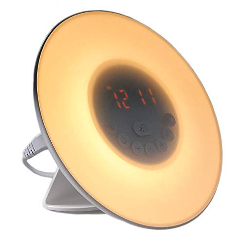 Preisvergleich Produktbild Seitronic Wake up Light / Stimmungs-Licht Wecker / Kinder Radiowecker / Sonnenaufgangsfunktion Led Beleuchtung / Indoor Usb Ladegerät Alarm Weiß
