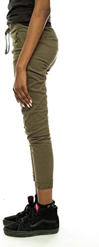 Southpole Women's Jogger Pants in Solid and Camo Colors Stretch Twill Fabric