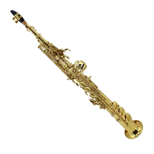 Foyarinal Straight Soprano Saxophone Bb Brass Sax with Case Mouthpiece & Full Accessories for Beginner & Adult
