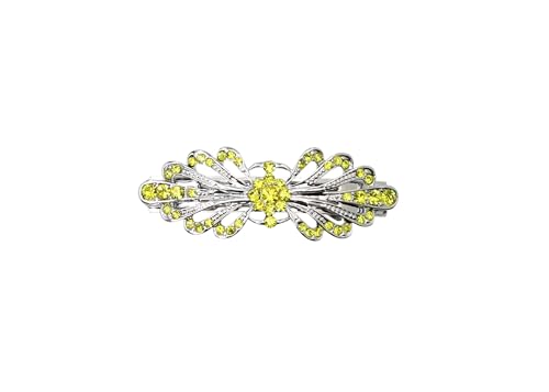 Faship Citrine Yellow Small Mini Floral Hair Barrette Clip