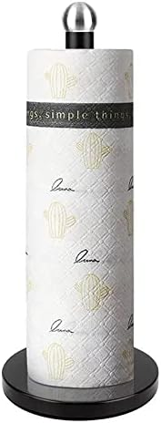 Royal Cuisine Freestanding Black Metal Tissue Roll Paper Towel Pole Holder Rack