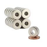 Neodym Magnet Ringmagnete - Magnet Mit Loch Bohrung 6mm - Runder Ring Magnet 15mm x 6mm Scheiben Magnete 5,5KG Stark - Flach Rund - Magnetring Stark [20 Stück]