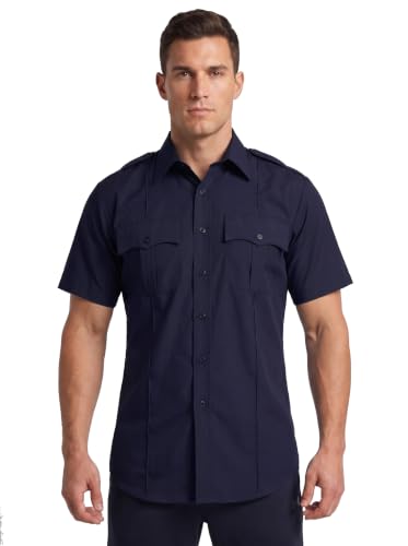Image of First Class 100% Polyester Short Sleeve Men's Uniform Shirt White