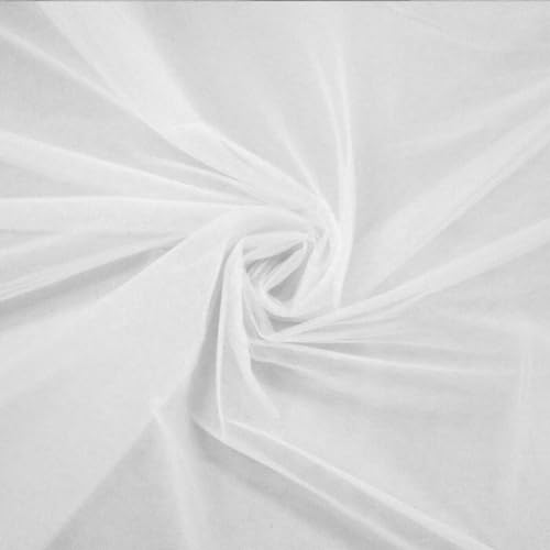 Tessuto Tulle, Venduto al metro, Altezza 300 cm, per cucito creativo, costumi per la danza e carnevale, abiti da sposa, arredamento, zanzariere, tendaggi - Vari colori X473 BIANCO