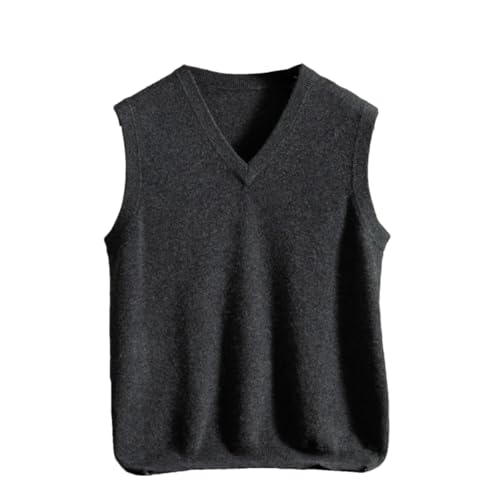 Dcvmvmn Men's Cashmere Sweater V-Neck Sleeveless Knitted Vest Solid Color Pullover Top