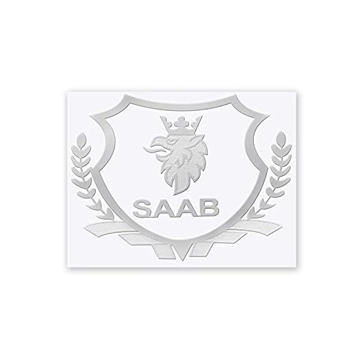 BYTT 2st Car Styling Metal Biltiddörr och fönster Visor Badge Dörrskylt Klistermärke för 9-3 9-5 93 900 9000 Emblem Dekal (Color Name : SAAB Silver)