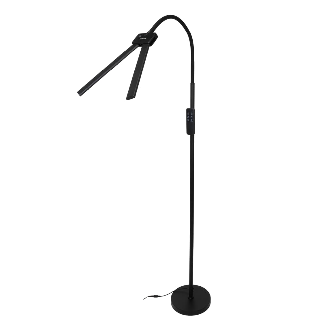 LUXULA LED Stehlampe Schreibtischlampe Doppelkopf Schwarz - Monitor Lampe dimmbar 10 Stufen mit Sensor und Fernbedienung, 5 Farbtemperaturen 3000K-6500K, 18W 1100lm, verstellbar für Büro Homeoffice