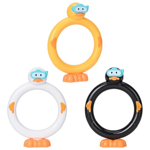 3PCS Swimming Duck Pool Toys Diving Rings Underwater Pool Game Su...