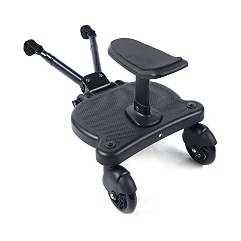Buggy Board für Kinderwagen, Universal Kiddy Board Buggyboard mit Sitz 360 Grad Stabiles Zweirad für Kinder von 2-6 Jahren (25 kg) Cover