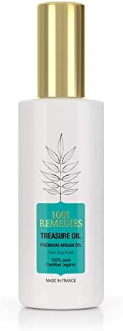 1001 Remedies Moroccan Argan Oil - Hair Regrowth Treatment for Women and Men, Skin Moisturizer for Face, Nails - USDA Certified Organic, Cold Pressed, 100% Pure Argan Oil, Virgin