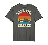 Save The Sharks Vintage Shark Marine Ocean Protección Camiseta
