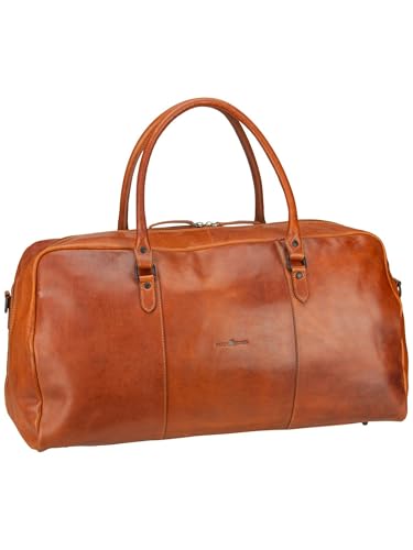 GREENBURRY Sac de Voyage Newport en cuir véritable caramel marron clair pour homme et femme