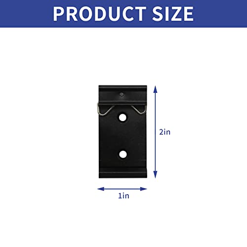 Image of 4 Pcs 1.08 Width Universal DIN Rail Mount Clip Snap in Solid Zinc-Aluminum Alloy Din-Rail Mounting Brackets Rail Fixed Clamp Relay Clip for 35mm Din Rail for Countersunk Head M3 Screws, Black