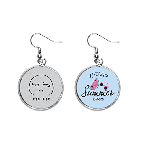 Pendientes de sandía y gato negro un regalo de verano para el lóbulo
