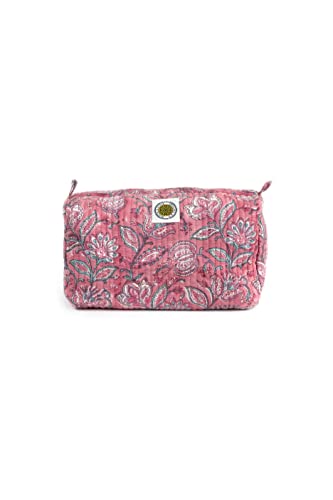 Image of Block N Style's Travel Hanging Toiletry Bag Pouch Dopp Kit for Men and Women Organizer for Cosmetics, Makeup Brushes, Jewelry, Shaving Tools and Travelling Accessories Pink