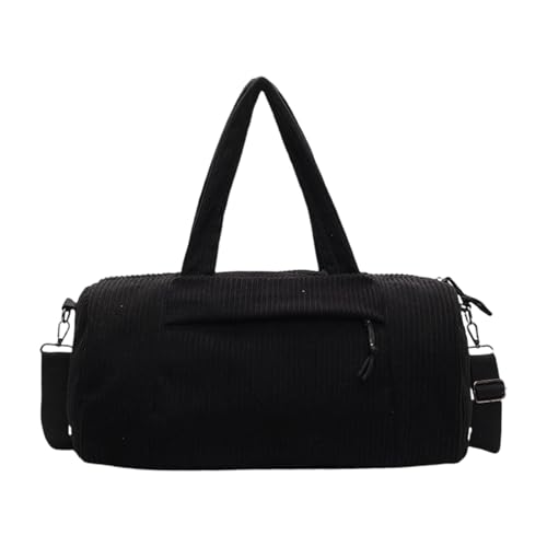Grand sac de rangement en velours côtelé noir pour sport et gym
