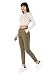 Nina Carter J250 Damen Chinohose Bequeme High Waist Slim Fit Stretch Baumwollhose Stilvolle Alltag Freizeit Hose (Khaki (J250-11), M)