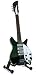 Beatles Miniature Guitar - John Lennon - Rickenbacker Black Custom - Wood Replica 10 Inches