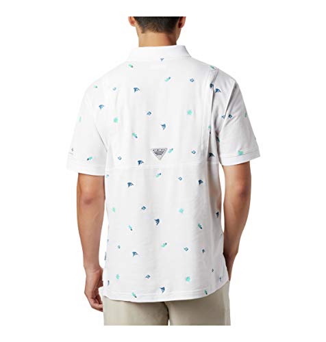 Polo PFG Columbia anti-transpiration blanc confortable en taille 2XL