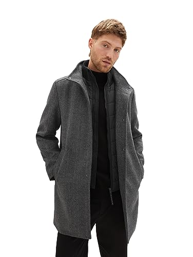 TOM TAILOR Herren 2-in-1 Wollmantel mit integrierter Innenjacke – Ansicht 5