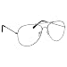 grinderPUNCH Aviator Clear Lens Glasses Fashion Eyewear Non-Prescription UV400 Silver