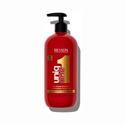 REVLON PROFESSIONAL UniqOne Champú y Acondicionador Pelo Todo en Uno Tratamiento Hidratante para el Pelo Repara Cabello Seco y Dañado Desenredante y Control del Encrespamiento 490ml