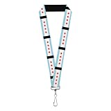Buckle-Down Lanyard - Chicago Flags/Black