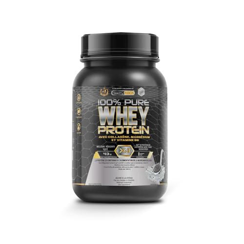 Healthy Fusion - Healthy Fusion Whey Protein | 43 g/dose Protéine Whey Pure avec Collagène, Magnésium et Vitamine B6 | Augmente la masse musculaire, améliore l’entraînement et renforce les articulations | 1000 g - -23%