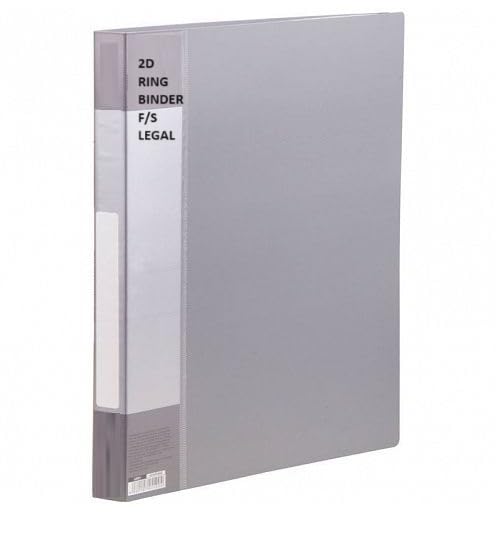 Image of 2D Ring Binder File,Plastic File Folder Legal Size Tough & Durable Ring Binder (F /S-LEGAL 2D RING BINDER GREY - 1)