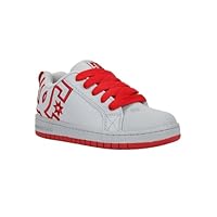 DC Shoes Court Graffik Kids Skate Trainers in Grey Red - 4 UK