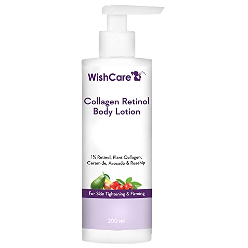 WishCare Collagen 1% Retinol Body Lotion - for Skin Tightening & Firming - with Niacinamide, Ceramide, Rosehip & Avocado - for Men & Women - 200 Ml