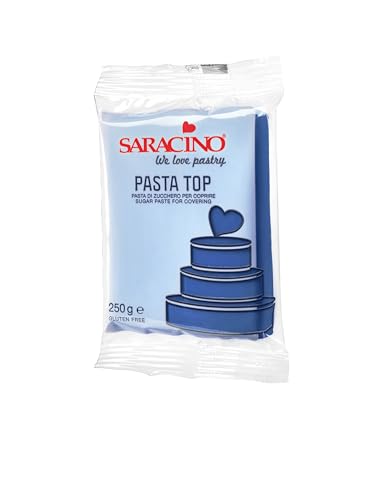 Saracino Pâte à Sucre Top Bleu Marine pour Couvrir 250 g Fabriqué en Italie