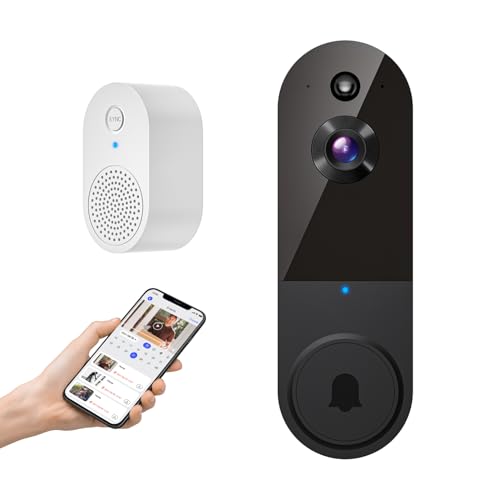 GlowPop 1080p Wireless Wi-Fi Video Doorbell Camera with AI Human Detection, Two Way Talk, Night Vision, Cloud Storage, Battery Powered, Indoor Outdoor Serveillance for Home Security